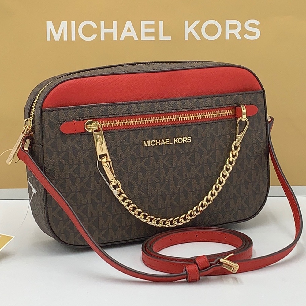 Michael Kors Jet Set Large Logo Crossbody Bag - Picture 1 of 16